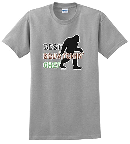 Sasquatch Shirt for Men Best Squatchin Chef Short Sleeve T-Shirt 2X-Large Sport Grey
