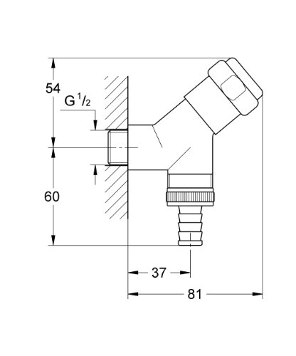 GROHE Original WAS Anschlussventil (DN15, Wandmontage, eigensicher gegen Rückfließen), 41010000, Silber - Image 3