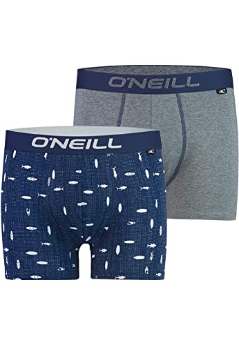 O'Neill Herren | Boxer-Short | Basic-Line | 2er Set | für jeden Tag (Surf - Marine/Dark Grey Mel, XXL)