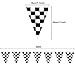 RUBFAC 170ft 120pcs Checkered Black and White Pennant Banner Racing Flags Checkered Flags for Decorations, Birthdays, Event Supplies, Festivals