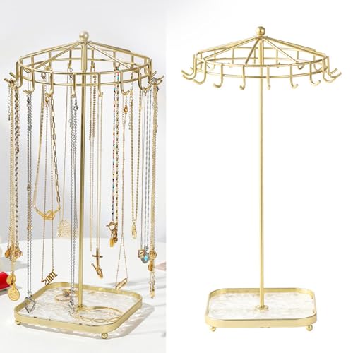 Cintre de collier en fer doré avec socle stable design - 4