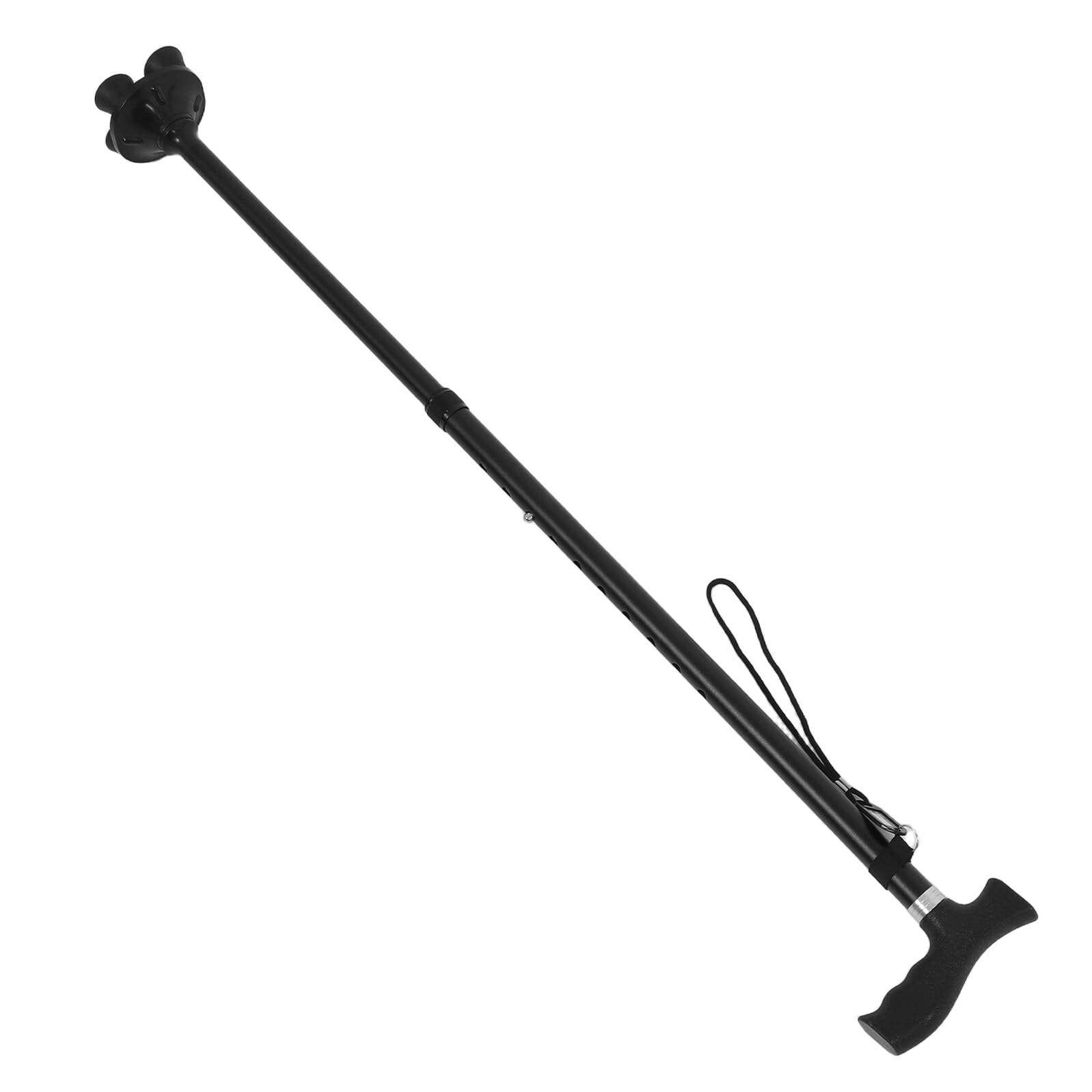 COLLBATH Bastón Plegable Ajustable de Aleación de Aluminio con Base Antideslizante de Patas y Desmontable Bastón Portátil para Ancianos Hombre y Mujer Soporte Seguro y Ligero para Caminar