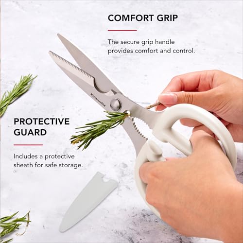 Image of KitchenAid Multipurpose Shear Set, Versatile Scissors with Nutcracker, Bottle Opener, Ergonomic Handles with Protective Blade Covers, 2-Piece