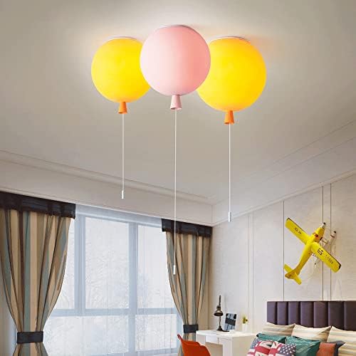 Colorful Balloon Design Ceiling Light for Kids' Rooms, Creative Pendant Lamp with Pull Cord Switch, Fun Acrylic Shade Lighting for Boys, Girls, Bedroom, Living Room, Kindergarten