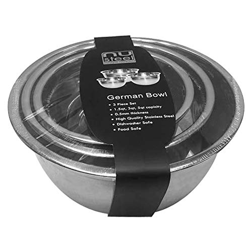 Set de 3 tazones para mezclar de acero inoxidable miniatura 2
