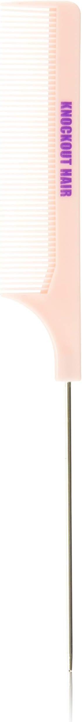 Rat Tail Comb, Metal Tail Pin, Plastic Comb, 2 Pack, Light Pink by Knockout Hair