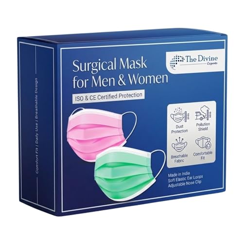 Image of Surgical Mask for Men & Women | Certified by ISO & CE to Protect Mouth Droplets, Dust and Pollution Combo