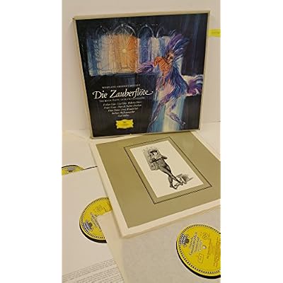 WOLFGANG AMADEUS MOZART, EVELYN LEAR, LISA OTTO, ROBERTA PETERS, FRANZ CRASS, DIETRICH FISCHER-DIESKAU, HANZ HOTTER, FRITZ WUNDERLICH, BERLINER PHILHARMONIKER, KARL BOHM die zauberflote, libretto, 3 x lp boxset, 104 381-3
