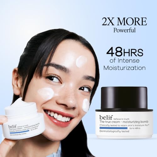 Image of belif The True Cream Moisturizing Bomb 10ml | Intense Face Moisturizer for Dry, Sensitive Skin | 26-Hour Hydration with Panthenol, Oat & Comfrey | Hydrating Cream for Women & Men