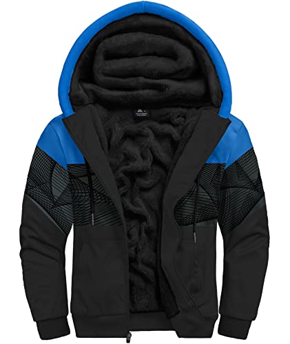 Image of GEEK LIGHTING Mens Fleece Lined Hoodies Zip Up Waffle Knit Thicken Hooded Sweatshirts Winter Jackets