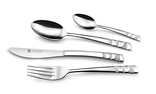 ALBERT DE THIERS 911900 Ondes MENAGERE INOX 24 Pieces Ondes Acier Inoxydable Argenté 16,5x7x26 cm