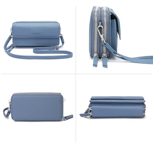 Image of Lanyani RFID Crossbody Wallet Wristlet Purse with Phone Pocket For Women Vegan Leather