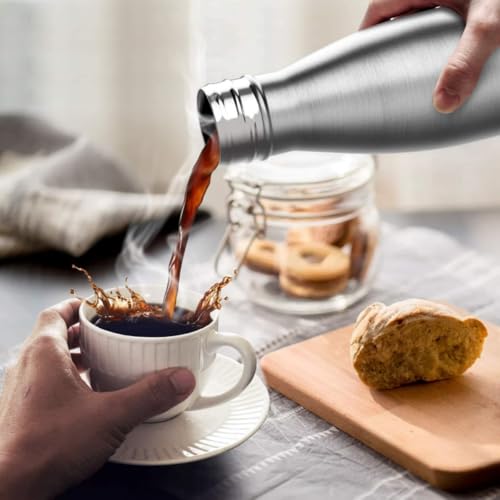 Image of Aider Stainless Steel Insulated 24 Hours Hot or Cold Bottle Flask, 750 ml, Silver