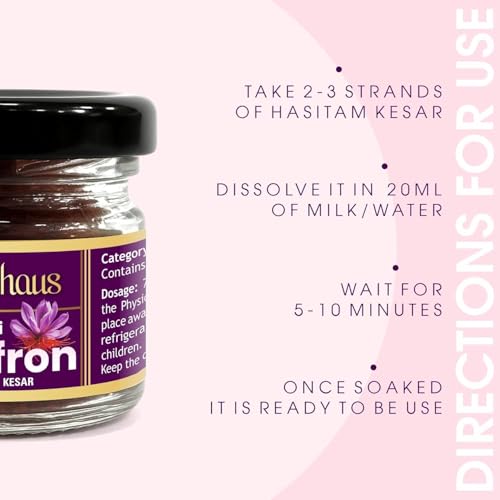 Image of Eurohaus Pure Kashmiri Kesar Saffron 2 Gram - Grade A+++ Saffron Threads | Rich Aroma Natural Color & Long Threads for Milk Tea Kheer Biryani Sweets Desserts Cooking and Pooja Use