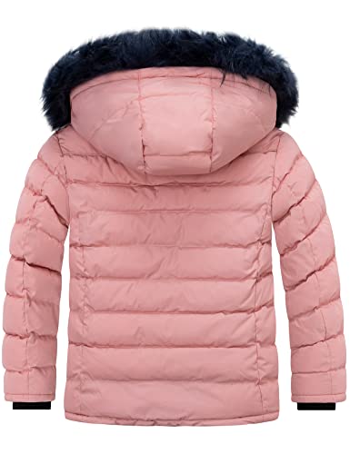 Zshow Girls' Winter Snow Jacket Thick Padded Puffy Coat Waterproof Hooded Outerwear(Coral Pink,10-12) #TOP1
