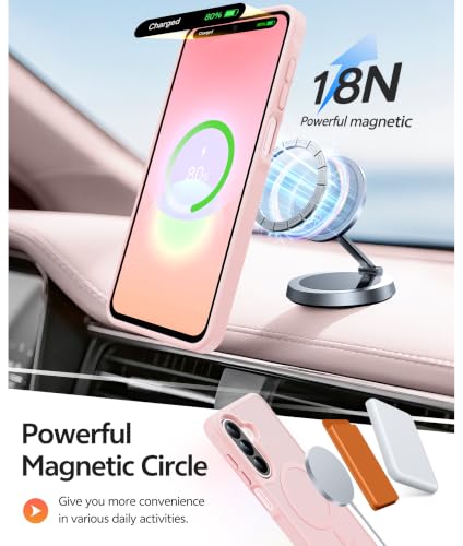 Image of FNTCASE for Galaxy A27 5G Phone Case: for Samsung A27 Cases [Fit for Magsafe] [Screen Protector] Military Grade Drop Protection, Translucent Matte Back, Slim Shockproof Protective Cover - Light Pink