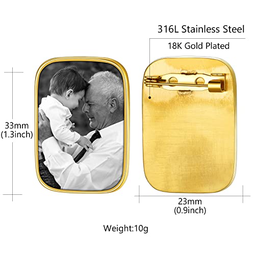 Custom4U Wedding Bouquet Photo Charms Customized with 1-4 Pictures Memorial Pins Boutonniere for Wedding Groom Bride/Memory Funeral Pin Mother Father Men Women (Gift Box)3