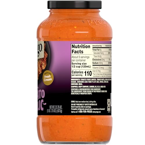 Image of Prego Creamy Tomato Pasta Sauce With Garlic, 24 oz Jar (Pack of 2)