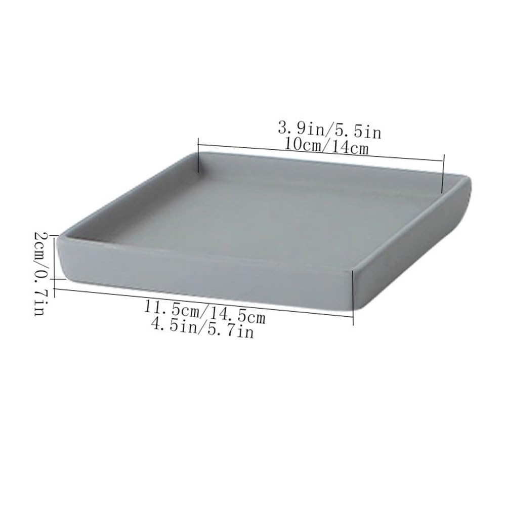 Versatile Sottovasi quadrati in ceramica for vasi da fiori(Bianco,M)
