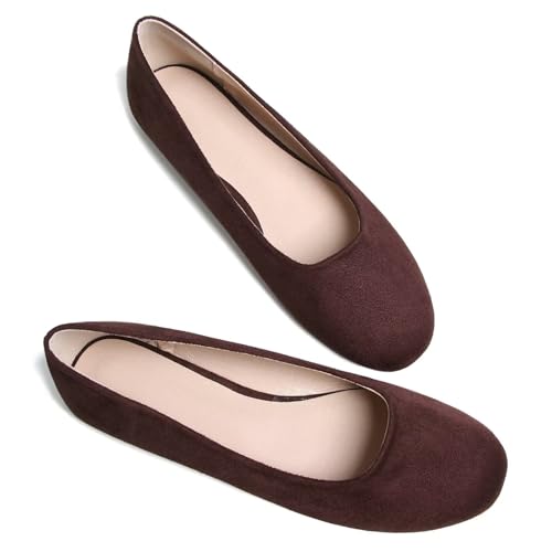 Image of Dear Time Women's Flats Comfortable Slip On Ballet Flats Soft Solid Casual Shoes