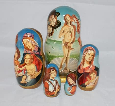 ロシア雑貨 プーシキン原作サルタン皇帝民話マトリョーシカ(5P)オルガ