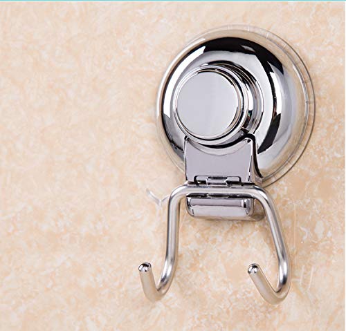 NGwenyicanI Doppelhaken, Saugnäpfe, Vakuumhaken für flache glatte Wandoberfläche, Handtuch, Bademantel, Badezimmer, Küche, Dusche, Bad, Mantel, rostfreier Edelstahl, 2 Stück Cover