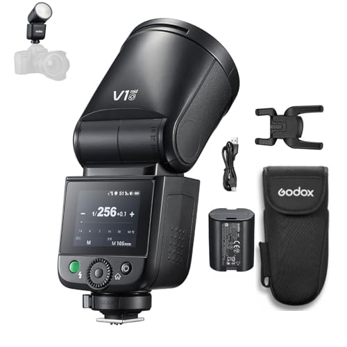 Godox V1 MID O TTL for ?Olympus/Panasonic �t���b�V�� �^�b�`�X�N���[�� HSS 2.4G ���C�����XX 1/8000 1.7�b��d �t���o��650�񔭌� 55Ws ���o�� USB-C�[�d 10�i�K�����\��LED��