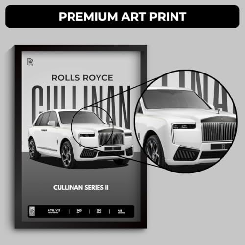 Image of Funk You Store Rolls Royce Cullinan Poster | Framed Poster of Rolls Royce Car A4 Sized (31 x 23 cm) for Wall, Gift for Boys, Car Posters | Supercar Luxury Frames Hanging, Room Decor, Gifting (F 059)