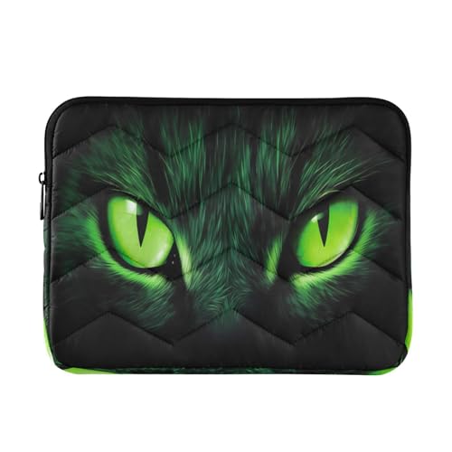 Funda para Portátil de 13-14 Pulgadas Ojos de Gato Verde miniatura 1