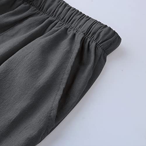 Homme décontracté Solide Pantalon Pantalon Pleine Longueur Pantalon Ample Bouton Poche Cordon décontracté Mode Pantalon Pantalon Casquettes - Image 6