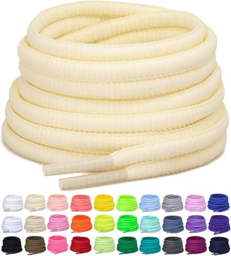 Image of 2 Pairs Oval Athletic Shoelaces 33 Colors 1 /4 inch Half Round Shoe Laces for Sneakers