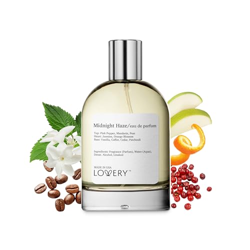 LOVERY Eau de Parfum Midnight Haze, Inspired by Y. S' L Black O.pium Perfume for Women, Clean Long Lasting Vegan Womens Perfumes - Vanilla, Jasmine, Orange Blossom, Coffee, Warm, Sensual Fragrance