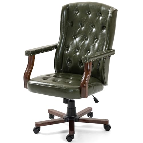 ECOTOUGE Tufted Executive Office Chair, Ergonomic Faux Leather Home Office