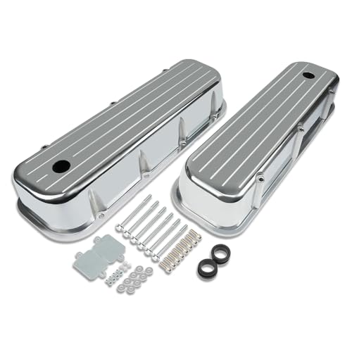 Aflle Racing Polished Tall Valve Covers Ball Milled Top Fit Chevy BBC 396 454 502 1965-1995