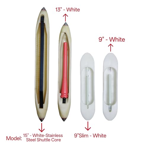 Weaving Machine Shuttle, Boat Shaped Nylon Shuttle,Composite Boat Shuttle for Hand Weaving Machines,Durable and Lightweight Weaving Loom Accessory (9\"Slim - White)