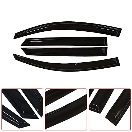 Zzdsnj Tape-On Windows Visor 4-Piece For 2016-2021 Hyundai Tucson Rain Guards Shield Shade Smoke #TOP1