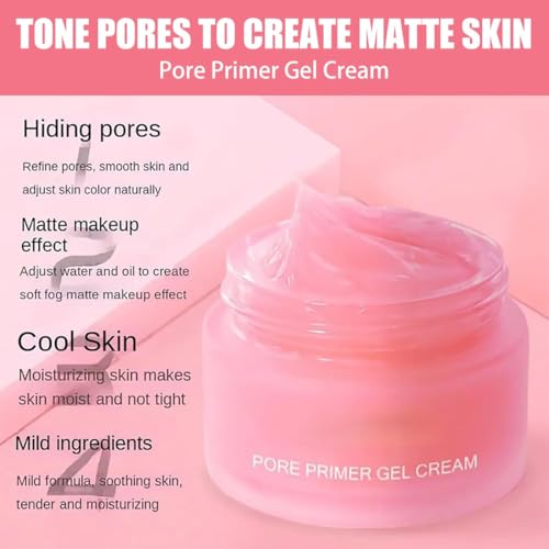 2 Stück Pore Primer Gel Cream, Grundierung für das Gesicht |Porenfüllende Gel Creme | Make-Up Basis Concealer Cream | Invisible Pore Face Primer für alle Hauttöne Geeignet