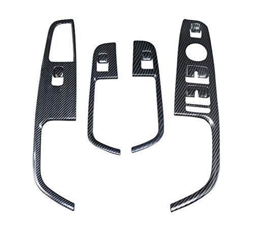 Eppar New Decorative Window Control Covers for ALFA Romeo Stelvio 2017-2019 (Black)