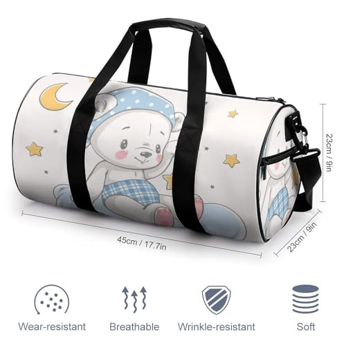 Duffel bag petit ours étoiles sac week-end compact 45cm