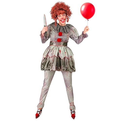 W WIDMANN MILANO Party Fashion - disfraz payaso asesino, vestido, payaso de terror, psicopata, disfraz Halloween