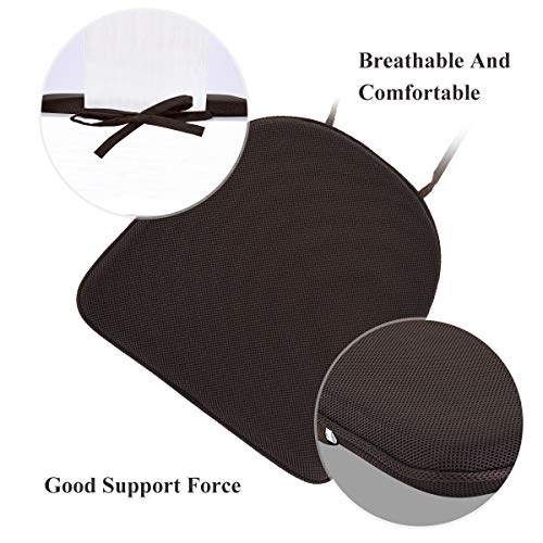 baibu Metal Dining Chair Cushion, Breathable Metal Kitchen Chair Pad with Ties Metal Stackable Chair Seat Cushions - One Pad Only (Mesh-Black, 14x14x1.5in)