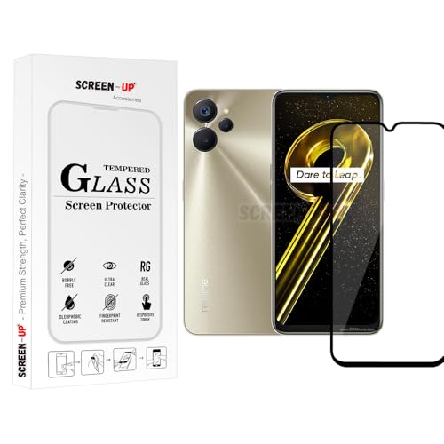 Image of ScreenUp Tempered Glass For Realme 9i 5G - Ultra Clear, 9H Scratch Resistant, Full Coverage, Easy Install Screen Protector
