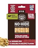 Earth Animal No-Hide Stix Beef Recipe Natural Rawhide Alternative Dog & Cat Chews - 20 Count Value Pack
