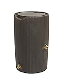 Good Ideas IMP-B50NP-DBR Bali 50 Gallon Flat Top Saver Rain Barrel, Dark Brown