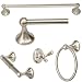 5 Piece Contemporary Bathroom Hardware Accessories Set With 24" Towel Bar- (Satin Nickel)