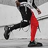 XYXIONGMAO Men's Jogger Pants Techwear Hip Hop Harem Pants Streetwear Tactical Track Pants, Black&red, XXL #1