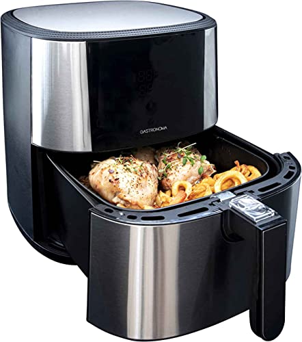 Gastronoma 18290002 Heißluftfritteuse 6 Liter XXL aus Edelstahl mit digitalen LED-Display, 8 Programme, 1800Watt Heissluftfritteuse Airfryer, Ohne ÖL Fritteuse Luftfritteuse, Edelstahl Schwarz – Bild 3