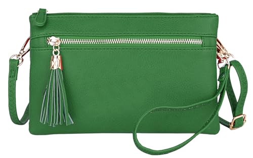 Image of Solene Women's Lightweight Multi Compartment Wristlet Clutch Wallet Crossbody Bag