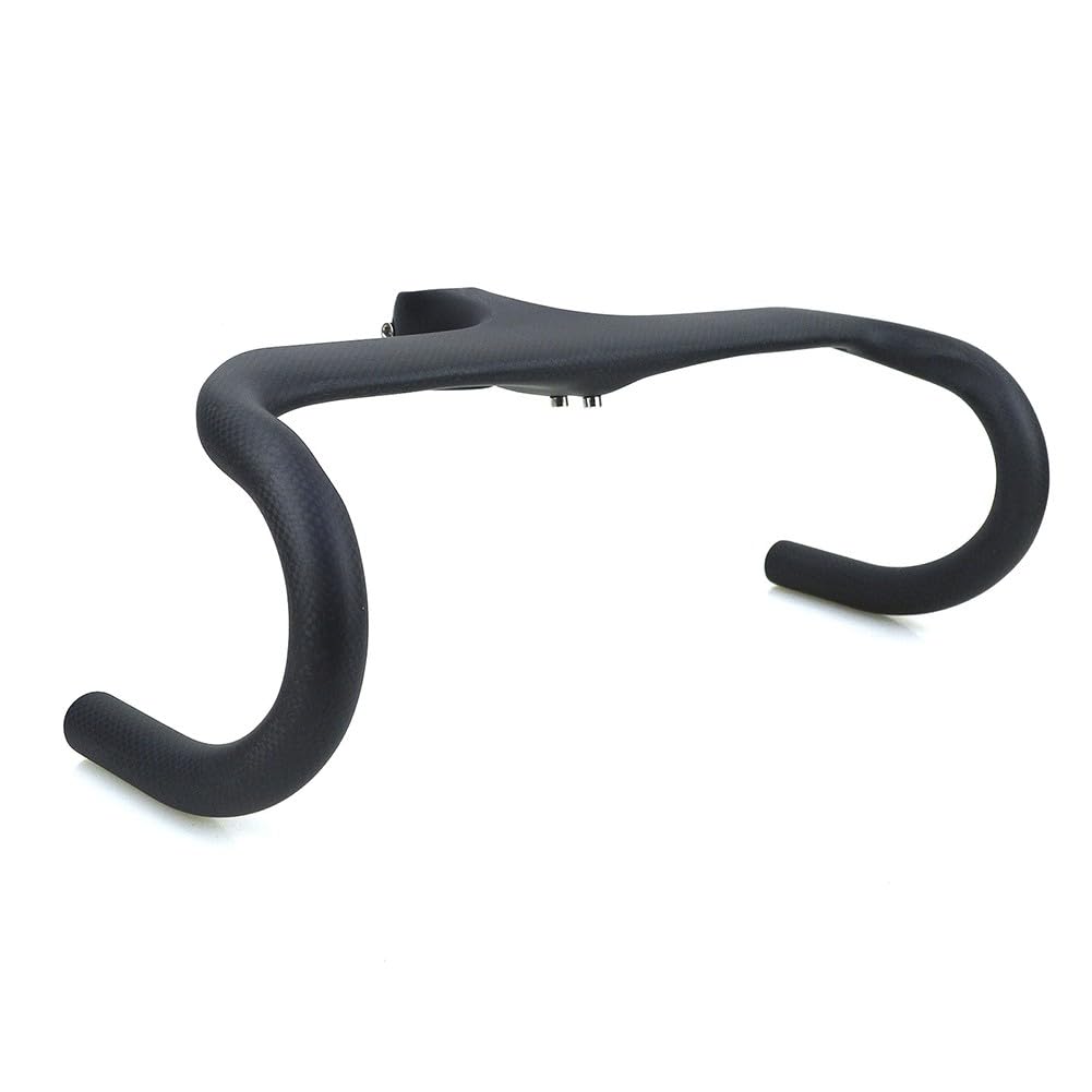 FACAIIO Guidon intégré en fibre de carbone pour vélo de route, potence de 28,6 mm, angle de -6°, barre de vélo de course légère de 315 g