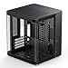 JONSBO TK-1 Black Micro ATX Mini Tower Computer CASE, Hyperboloid Glass Design, Separated Cabinet Structure, Al Alloy Shell Matx Desktop PC Case, Support ATX Power supply/240 AIO, Black